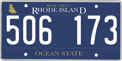RI license plate 506173