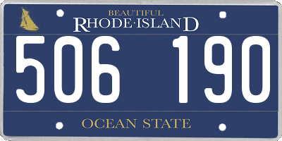 RI license plate 506190