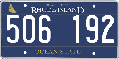 RI license plate 506192