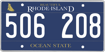 RI license plate 506208