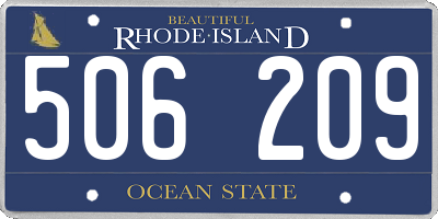 RI license plate 506209