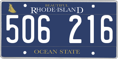RI license plate 506216