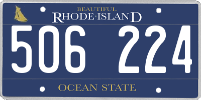 RI license plate 506224