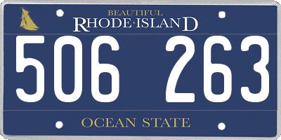 RI license plate 506263