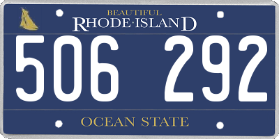 RI license plate 506292