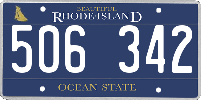 RI license plate 506342