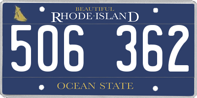 RI license plate 506362