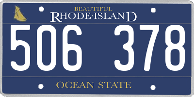 RI license plate 506378