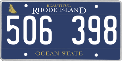 RI license plate 506398