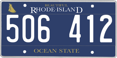 RI license plate 506412