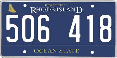 RI license plate 506418