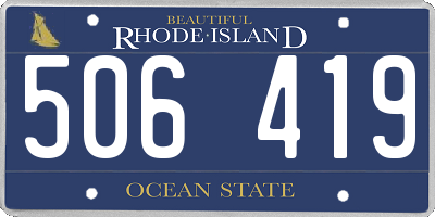 RI license plate 506419