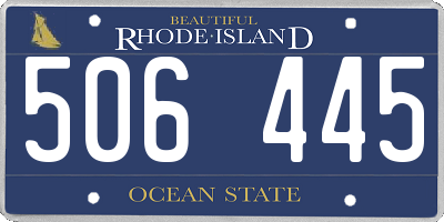 RI license plate 506445