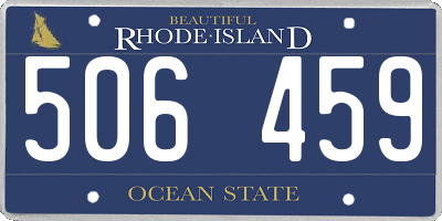 RI license plate 506459