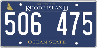 RI license plate 506475