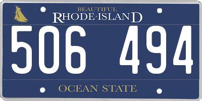 RI license plate 506494