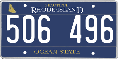 RI license plate 506496
