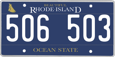 RI license plate 506503