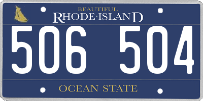 RI license plate 506504
