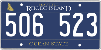 RI license plate 506523