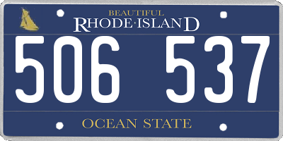 RI license plate 506537