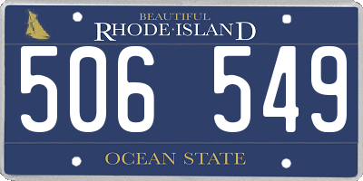 RI license plate 506549