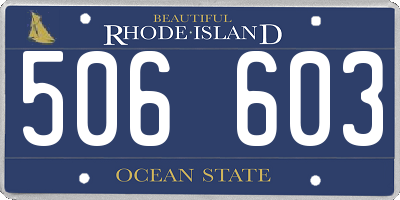 RI license plate 506603