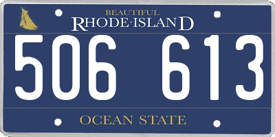RI license plate 506613