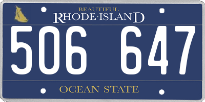 RI license plate 506647