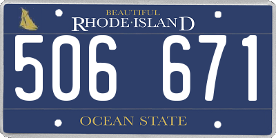 RI license plate 506671