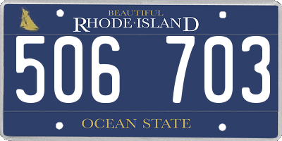 RI license plate 506703