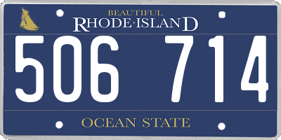 RI license plate 506714