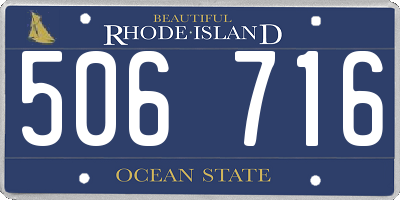 RI license plate 506716