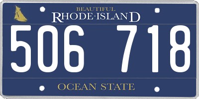 RI license plate 506718