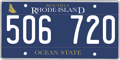 RI license plate 506720