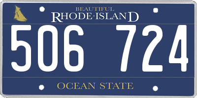 RI license plate 506724