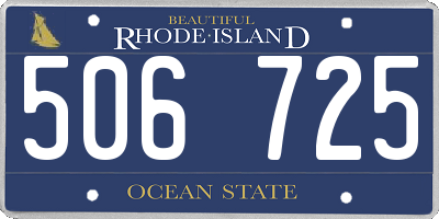 RI license plate 506725