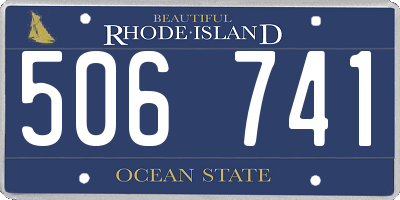 RI license plate 506741