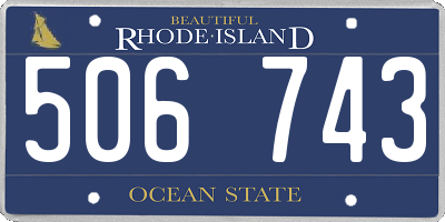 RI license plate 506743