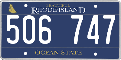 RI license plate 506747