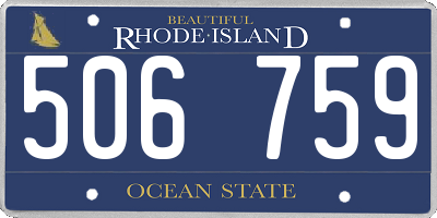 RI license plate 506759