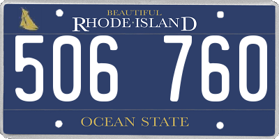 RI license plate 506760