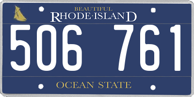 RI license plate 506761