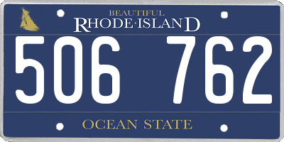 RI license plate 506762