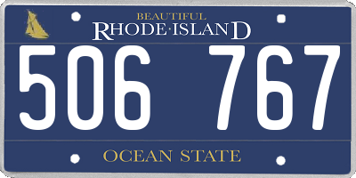 RI license plate 506767