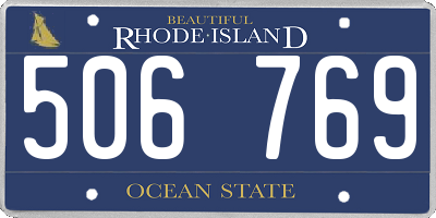 RI license plate 506769