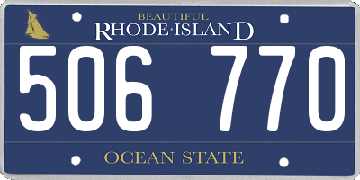 RI license plate 506770