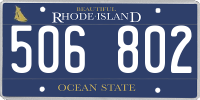 RI license plate 506802