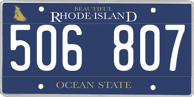 RI license plate 506807