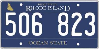 RI license plate 506823